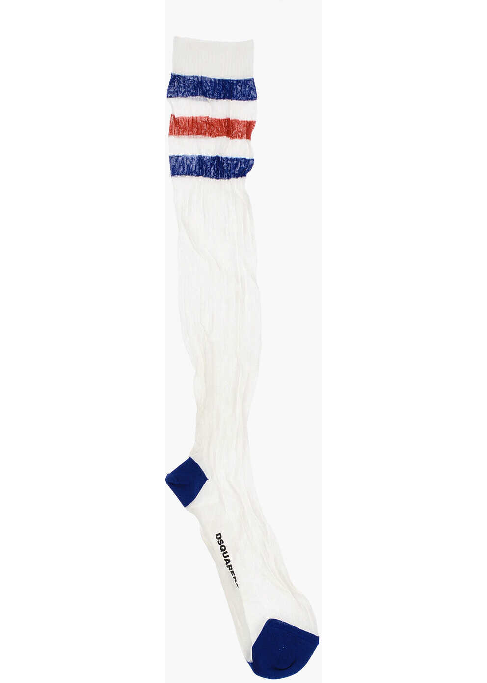 Sosete DSQUARED2 Solid Color Long Socks With Embroidery White Femei (BM 18578038) 1