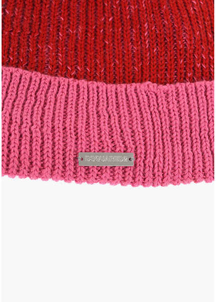 Caciuli DSQUARED2 Two Tone Wool Blend Beanie Pink Baieti (BM 18578041) 2