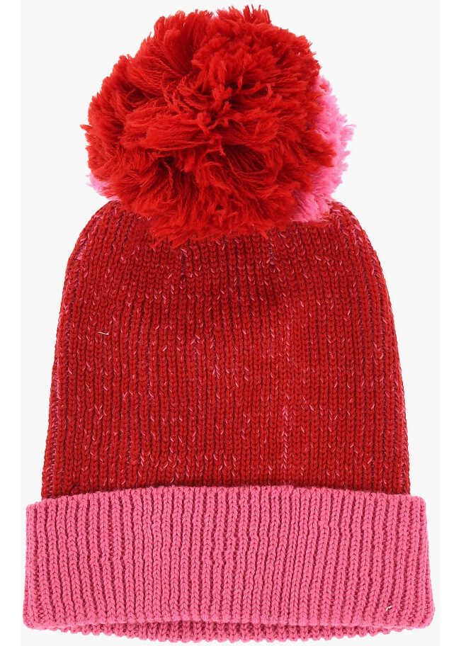 Caciuli DSQUARED2 Two Tone Wool Blend Beanie Pink Baieti (BM 18578041) 3