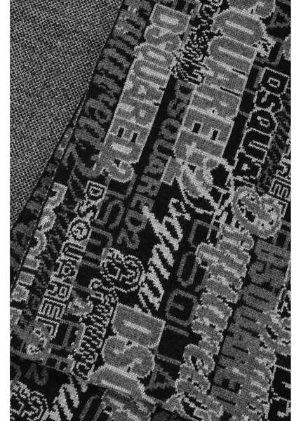Esarfe DSQUARED2 All-Over Logo Wool Scarf Black & White Barbati (BM 18578119) 2