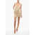 Elisabetta Franchi Draped Lurex Dress With Mesh Inserts Gold