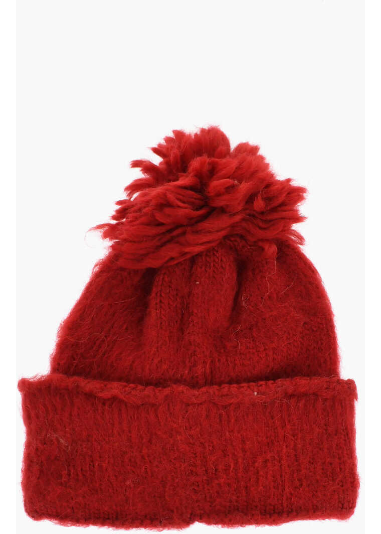 Caciuli DSQUARED2 Wool-Blend Beanie With Visor Red Femei (BM 18578131) 2