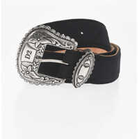 Curele Leather And Fabric Belt With Western Buckle 40Mm Femei