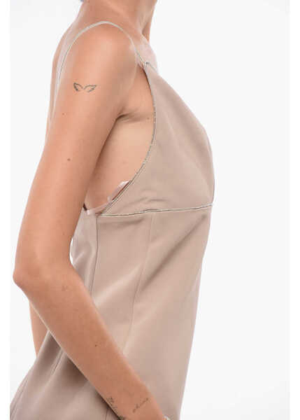 Rochii scurte Elisabetta Franchi Slip Dress With Jeweled Straps Pink Femei (BM 18578146) 3