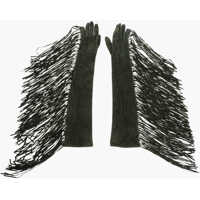 Manusi Dama - Manusi DSQUARED2 Suede Warm Gloves With Fringes Green Femei (BM 18578158) - B-mall.ro