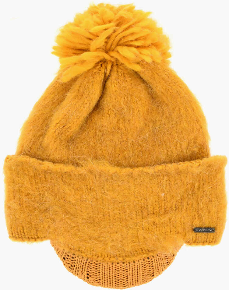 Caciuli DSQUARED2 Wool Blend Beanie With Visor Yellow Femei (BM 18578167) 1