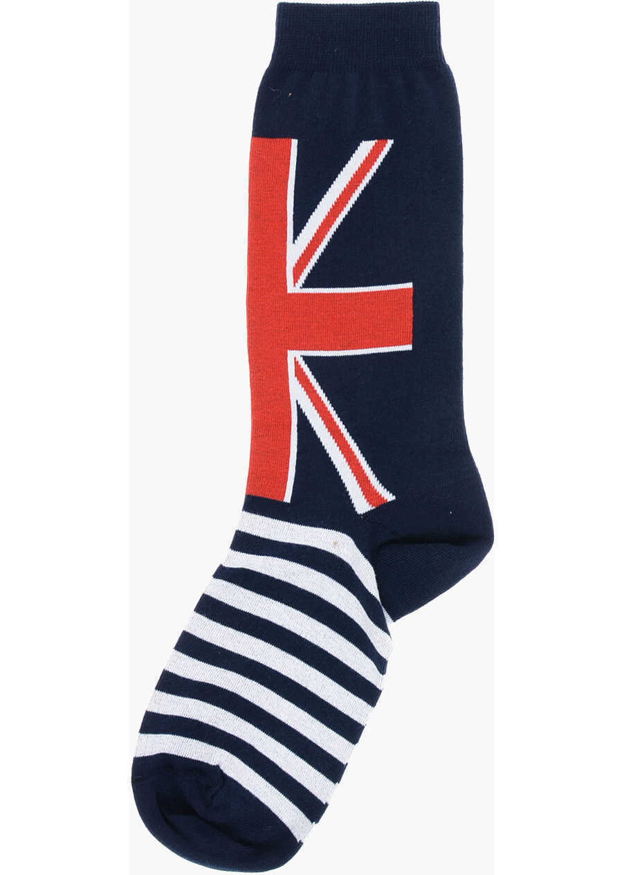 Sosete DSQUARED2 Cotton Blend Demie Long Socks Blue Femei (BM 18578179) 3