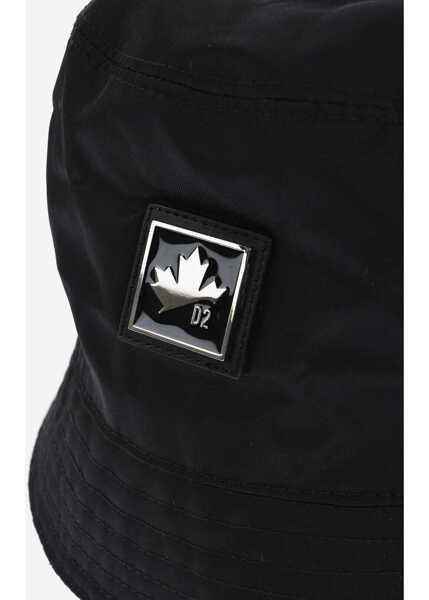 Caciuli DSQUARED2 Nylon Bucket Hat With Logo Tag Black Barbati (BM 18578182) 2