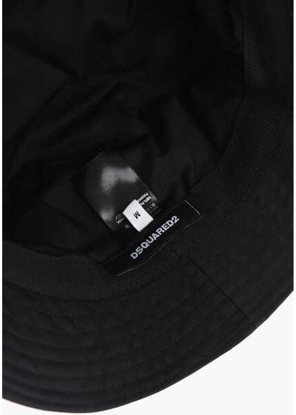 Caciuli DSQUARED2 Nylon Bucket Hat With Logo Tag Black Barbati (BM 18578182) 3