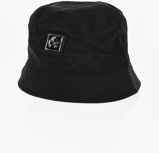 Caciuli DSQUARED2 Nylon Bucket Hat With Logo Tag Black Barbati (BM 18578182) 1