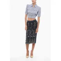 Imbracaminte Dama pagina 402 - Camasi casual Elisabetta Franchi Cropped Fit Saharan Shirt Light Blue Femei (BM 18578185) - B-mall.ro