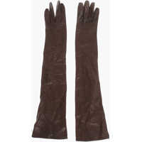 Manusi Solid Color Leather Warm Gloves Femei