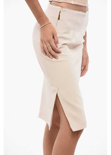 Fuste lungi Elisabetta Franchi Floral Patterned Organza Midi Skirt Multicolor Femei (BM 18578221) 3