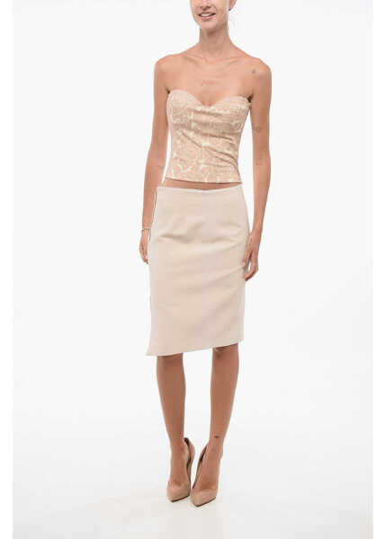 Fuste lungi Elisabetta Franchi Floral Patterned Organza Midi Skirt Multicolor Femei (BM 18578221) 4