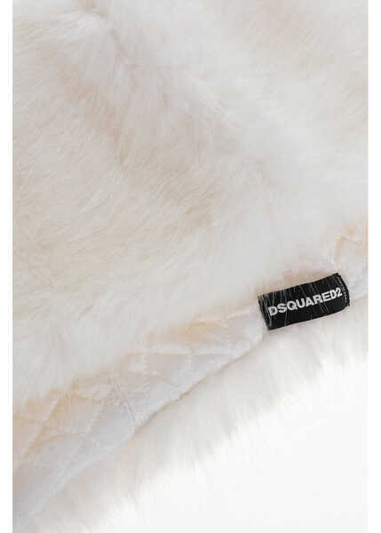 Caciuli DSQUARED2 Faux Fur Beanie White Femei (BM 18578236) 2