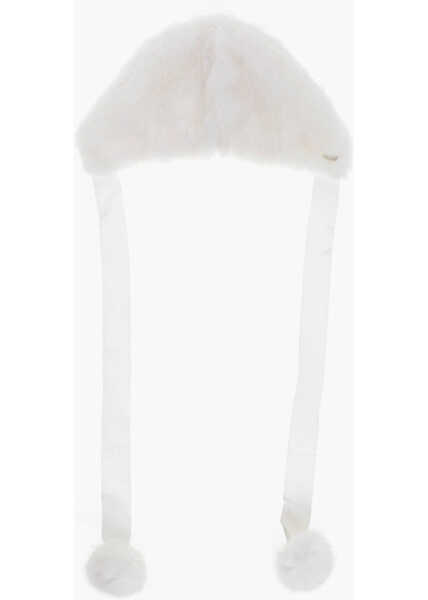 Caciuli DSQUARED2 Faux Fur Beanie White Femei (BM 18578236) 3