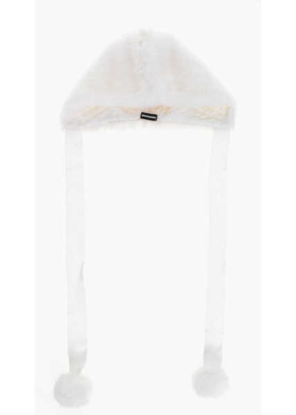 Caciuli DSQUARED2 Faux Fur Beanie White Femei (BM 18578236) 1