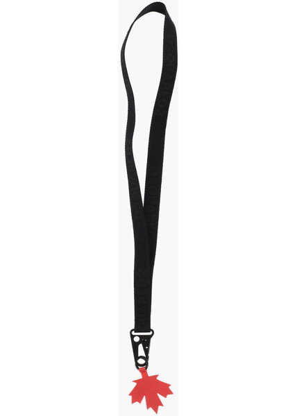 Brelocuri DSQUARED2 Logoed Fabric Neck Keyring Black Barbati (BM 18578245) 1