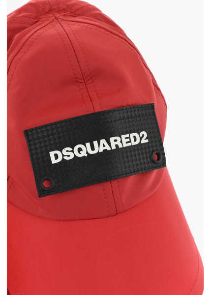 Caciuli DSQUARED2 Nylon Sahara Hat With Logo Patch Red Barbati (BM 18578497) 2