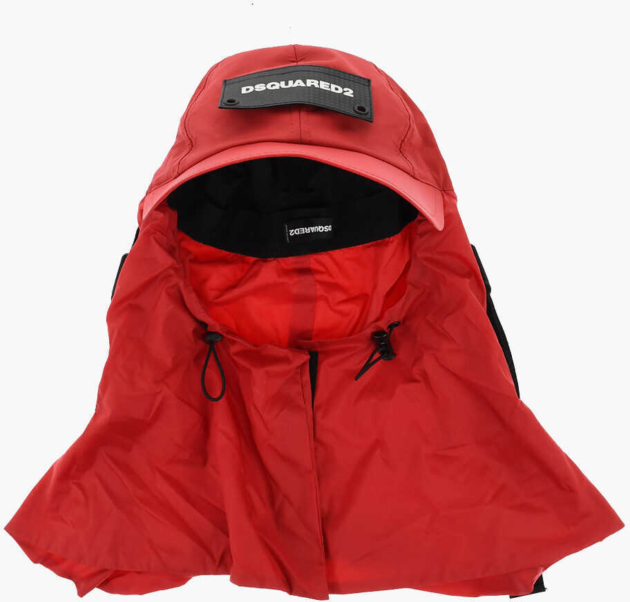 Caciuli DSQUARED2 Nylon Sahara Hat With Logo Patch Red Barbati (BM 18578497) 3