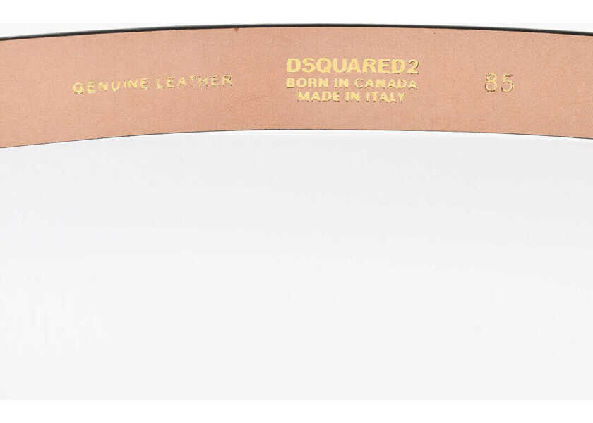 Curele DSQUARED2 Animal Effect Metallic Leather Belt 25Mm Gold Femei (BM 18578503) 3