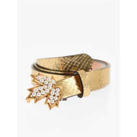 Curele Animal Effect Metallic Leather Belt 25Mm Femei