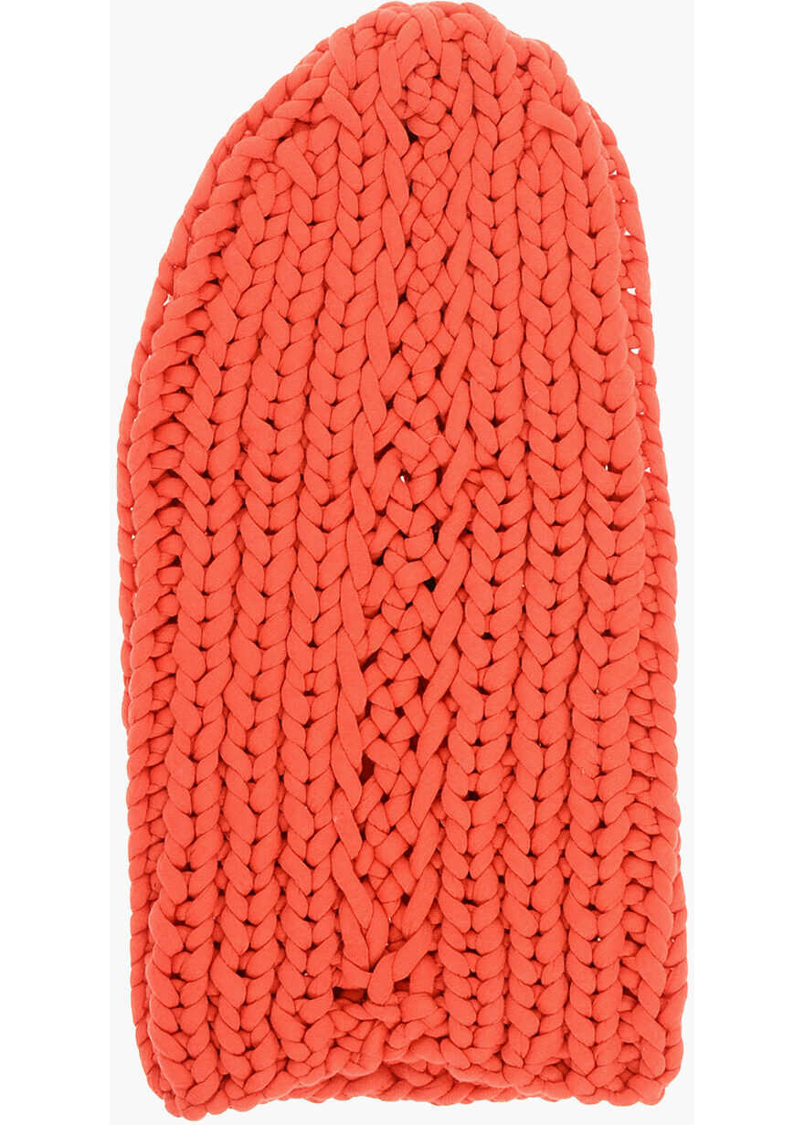Caciuli DSQUARED2 Solid Color Braided Beanie Orange Barbati (BM 18578509) 3