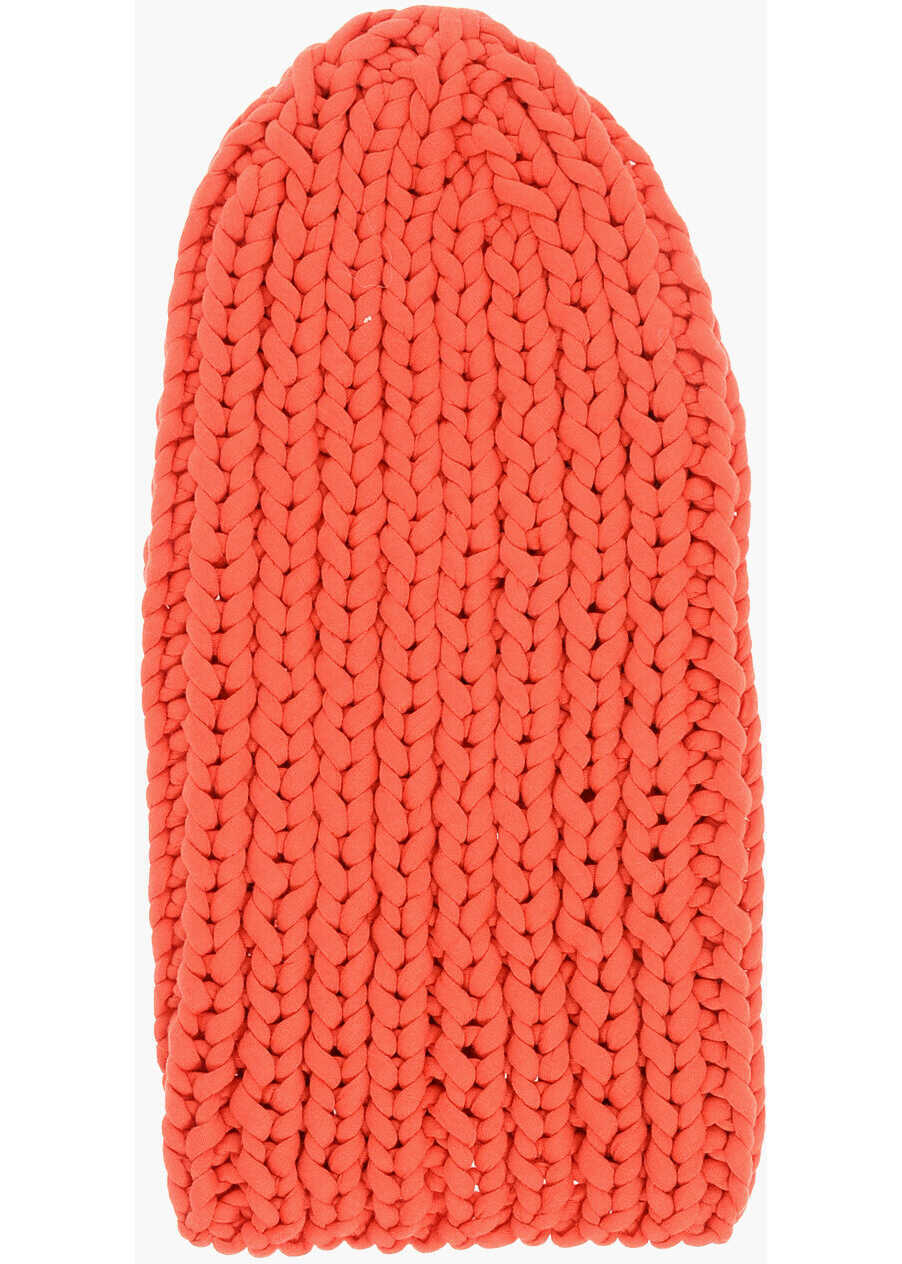 Caciuli DSQUARED2 Solid Color Braided Beanie Orange Barbati (BM 18578509) 1