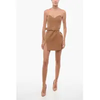 Rochii lungi Belted Off-The-Shoulder Dress Femei
