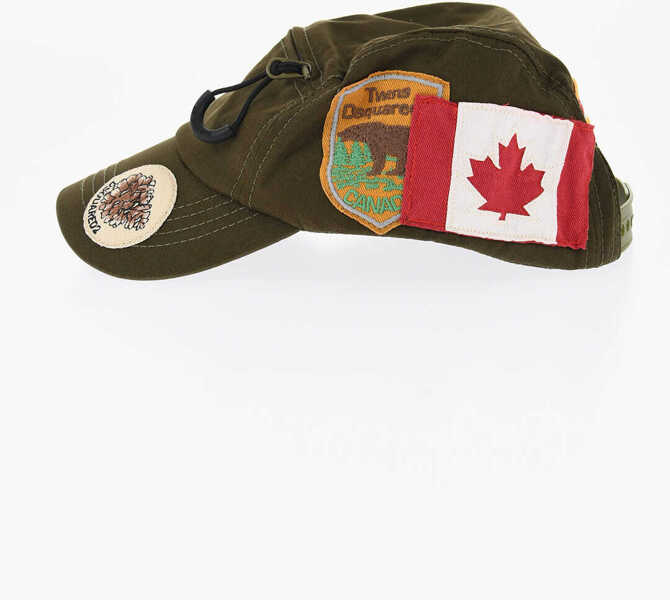 Caciuli DSQUARED2 Cotton Cap With Patches Green Barbati (BM 18578533) 2