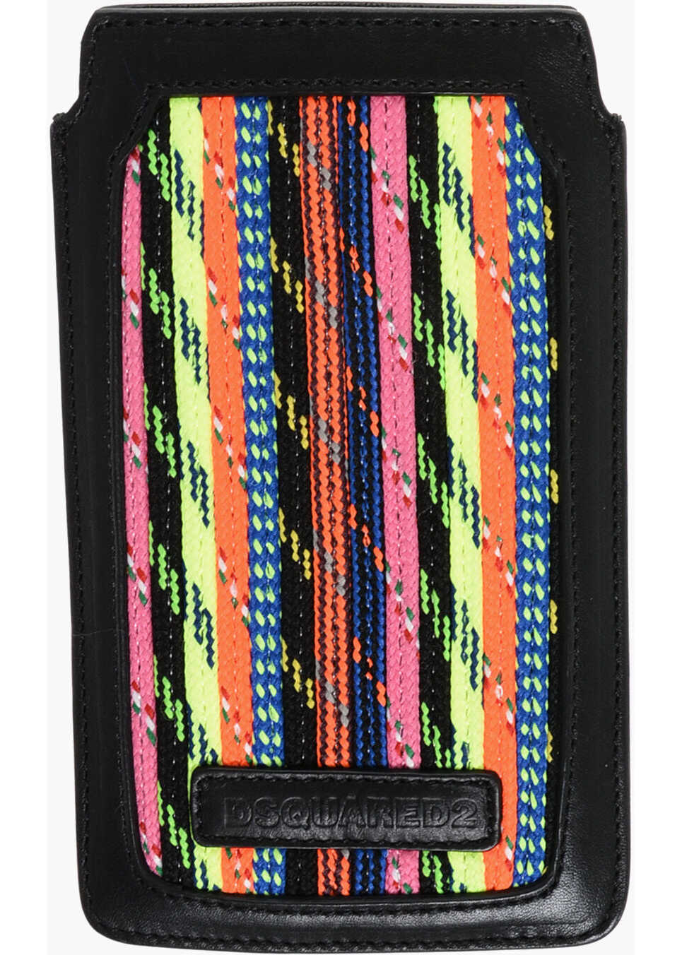 Huse mobil & tablete DSQUARED2 Leather And Fabric Smartphone Case Black Barbati (BM 18578584) 1