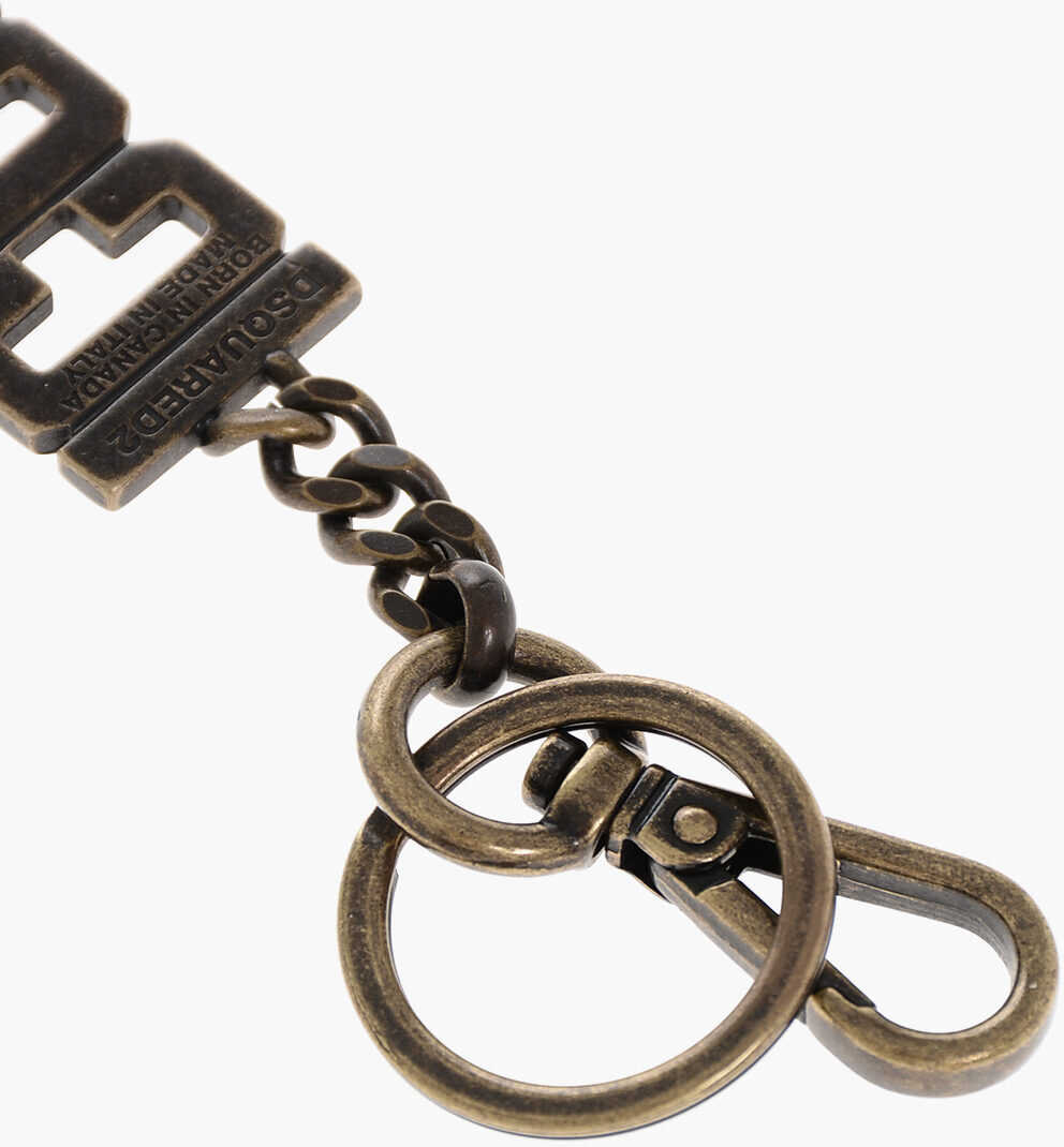 Brelocuri DSQUARED2 Vintage Effect Metal Icon Keyring Gold Femei (BM 18578590) 3