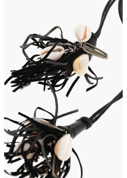 Bratari DSQUARED2 Leather Bracelet With Shells And Fringes Black Femei (BM 18578599) 3