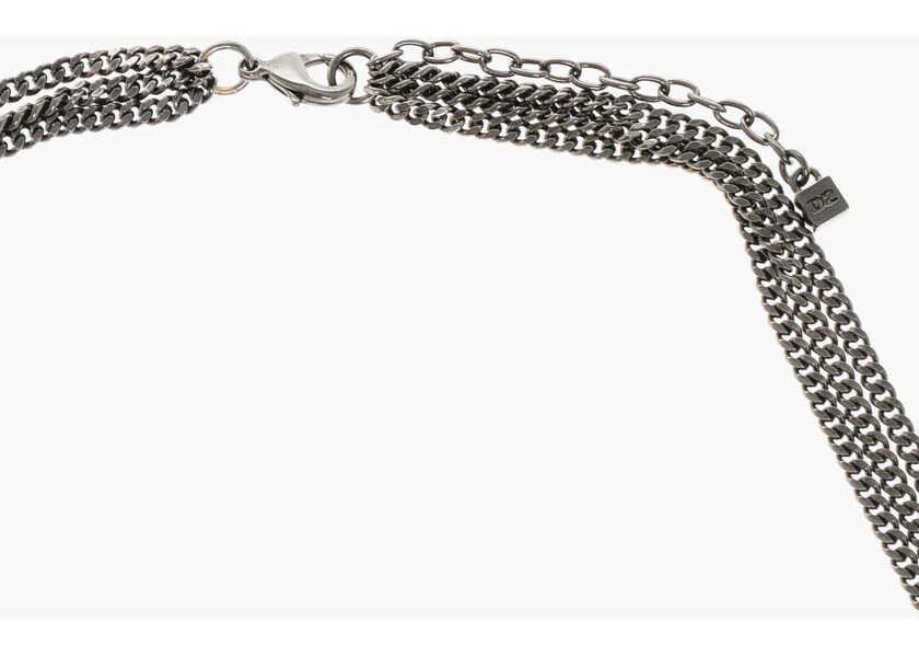Coliere DSQUARED2 Metal Layered Necklace With Charms Silver Femei (BM 18578602) 3
