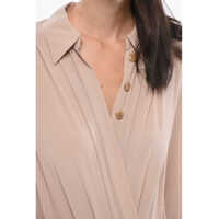 Imbracaminte Dama pagina 402 - Bluze Elisabetta Franchi Silk Wrap Blouse With Bodysuit Design Pink Femei (BM 18578605) - B-mall.ro
