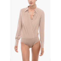 Bluze Silk Wrap Blouse With Bodysuit Design Femei