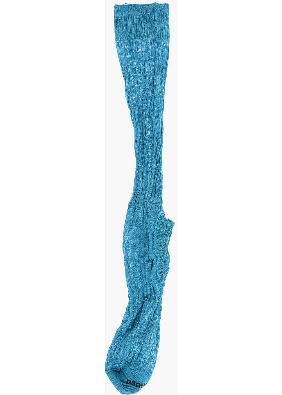 Sosete DSQUARED2 Solid Color Ribbed Long Socks Blue Femei (BM 18578620) 3