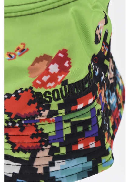 Caciuli DSQUARED2 Printed Nylon Bucket Hat Green Femei (BM 18578623) 2