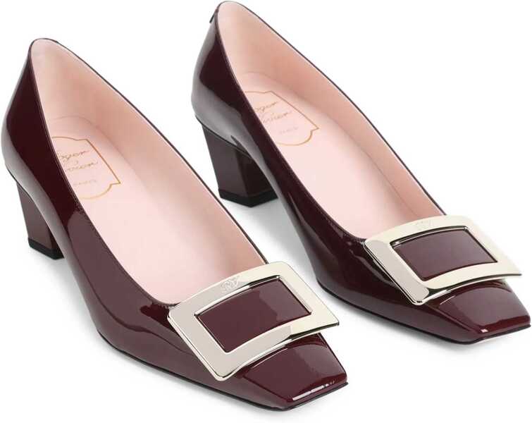 Pantofi cu toc Roger Vivier Leather Slingback Pumps BORDEAUX Femei (BM 18578719) 2