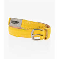 Curele Crocodile Effect Leather Belt 30Mm Femei
