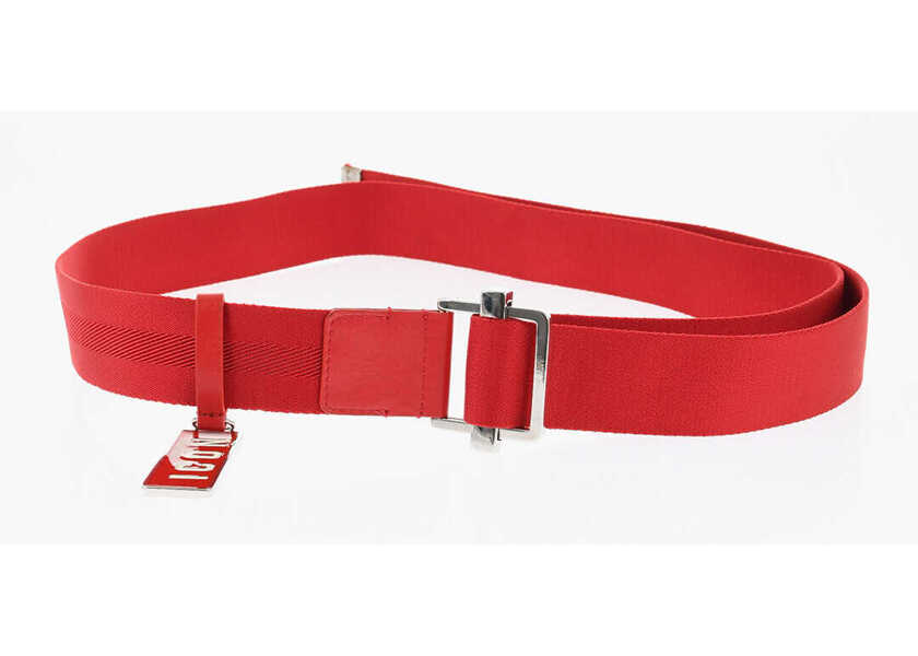 Curele DSQUARED2 Solid Color Fabric Belt 40Mm Red Barbati (BM 18578806) 3