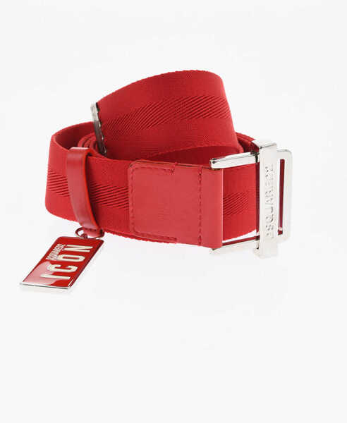 Curele DSQUARED2 Solid Color Fabric Belt 40Mm Red Barbati (BM 18578806) 1