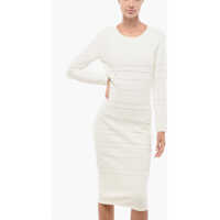 Imbracaminte Dama pagina 402 - Rochii lungi Elisabetta Franchi Jacquard Knitted Midi Sheath Dress With Bare Back Design White Femei (BM 18578836) - B-mall.ro