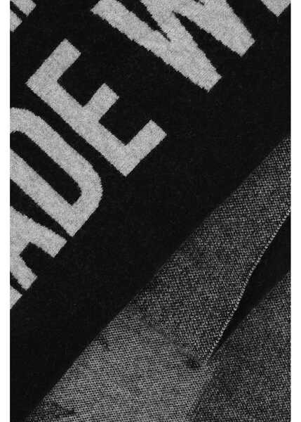 Esarfe DSQUARED2 Virgin Wool Two-Tone Scarf With Monogram Black Barbati (BM 18578851) 3