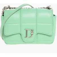 Genti mini Quilted Leather Bag With Metal Logo Femei