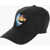 DSQUARED2 Solid Color Twins On The Beach Cap With Tropical Patch Black