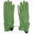 DSQUARED2 Leather Gloves With Half Zip And Real Fur Inner Green