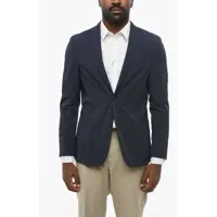Sacouri Cc Collection Nylon Stretch 2 Buttons Blazer With Patch Pock Barbati