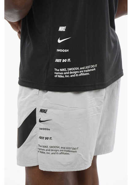 Tricouri Nike Swim T-Shirt Girocollo Hydrogu Dri-Fit Con Monogram A Contra Black Barbati (BM 18578977) 3