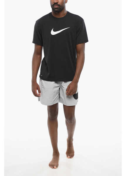 Tricouri Nike Swim T-Shirt Girocollo Hydrogu Dri-Fit Con Monogram A Contra Black Barbati (BM 18578977) 4